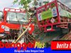 Hilang Kendali Akibat Sopir Ngantuk, Truck Gas Seruduk Pagar Rumah Warga Kintom
