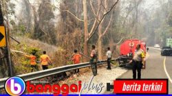 Karhutla di Jalur Lipatan Empat Desa Poh Pagimana, Arus Lalu Lintas Tetap Lancar